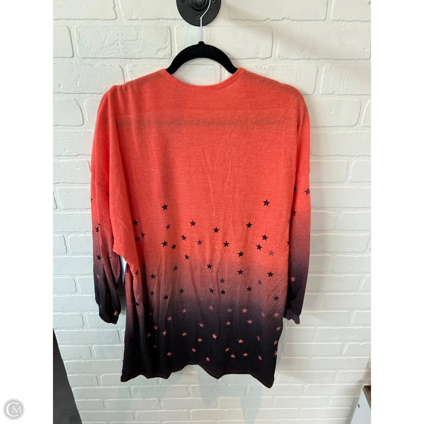 Cardigan By Clothes Mentor In Black & Orange, Size: M