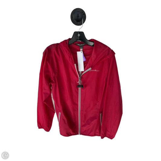 Jacket Windbreaker By Eddie Bauer In Red, Size: L