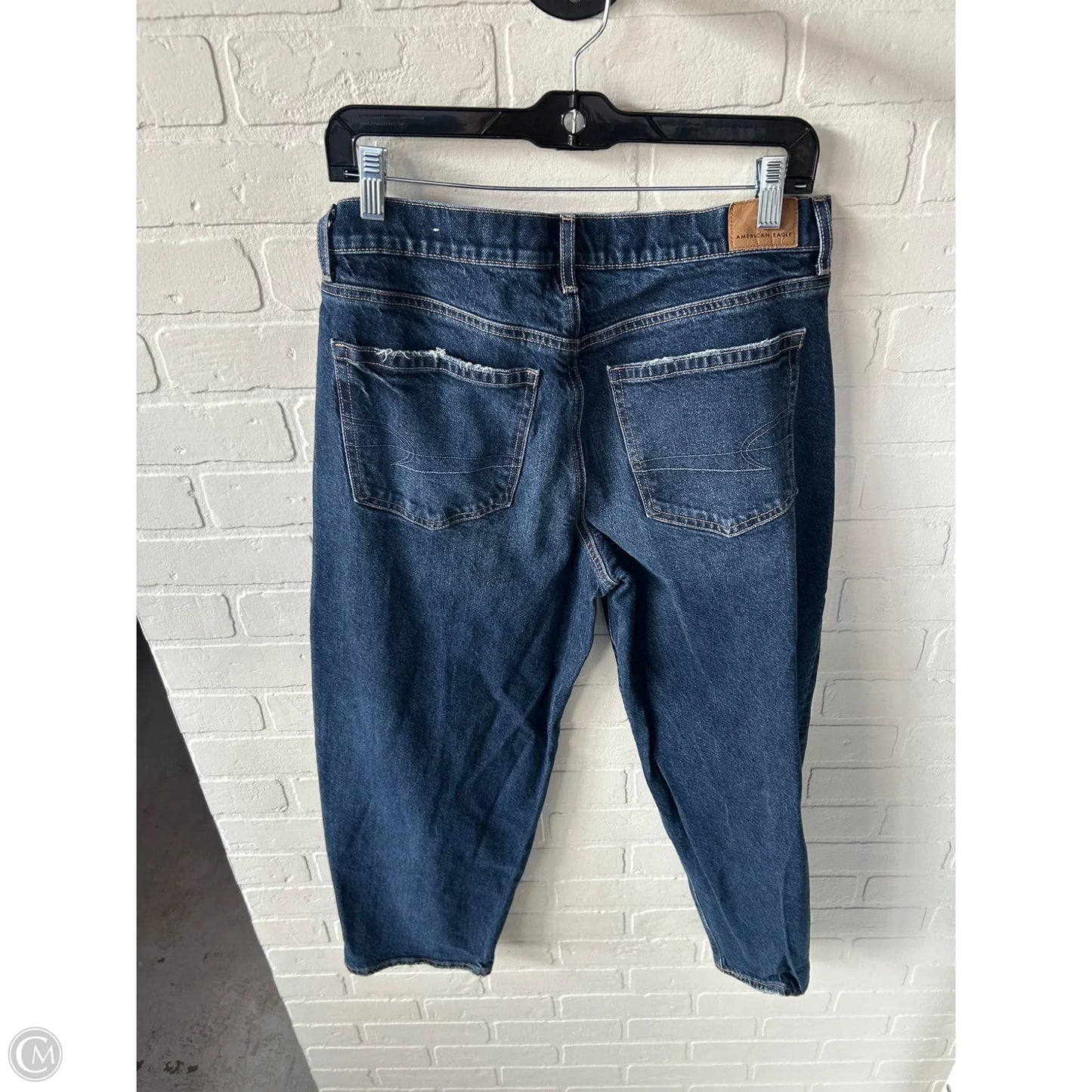 Jeans Straight By American Eagle In Blue Denim, Size: 8