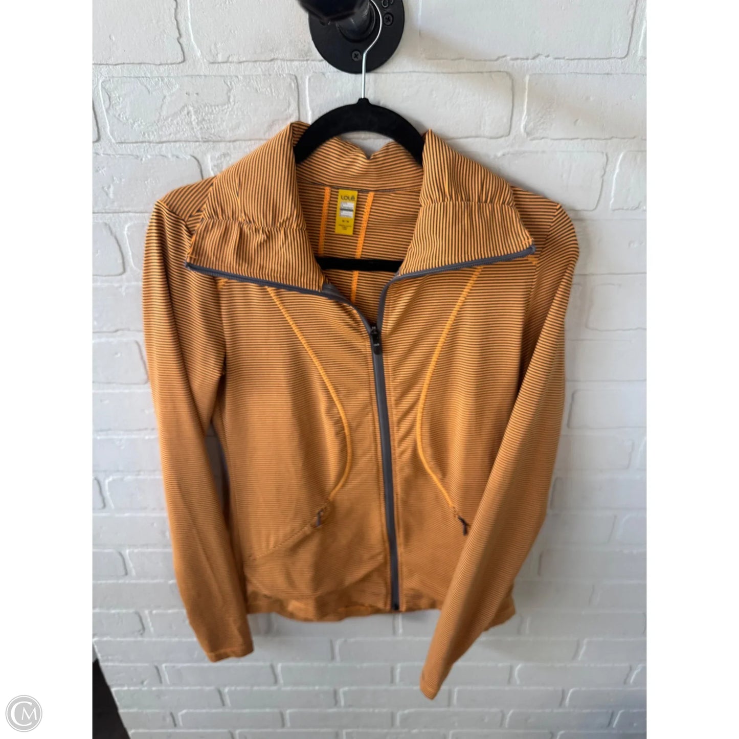 Athletic Top Long Sleeve Collar By Lole In Grey & Orange, Size: M