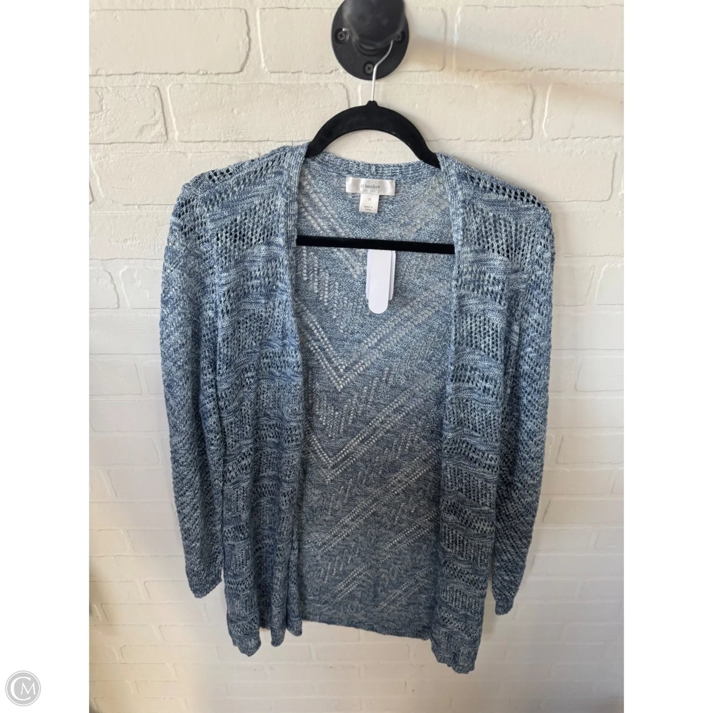 Sweater Cardigan By Cj Banks In Blue, Size: 1x