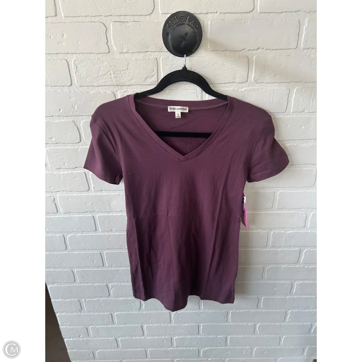 Top Short Sleeve Basic By Zenana In Purple, Size: S