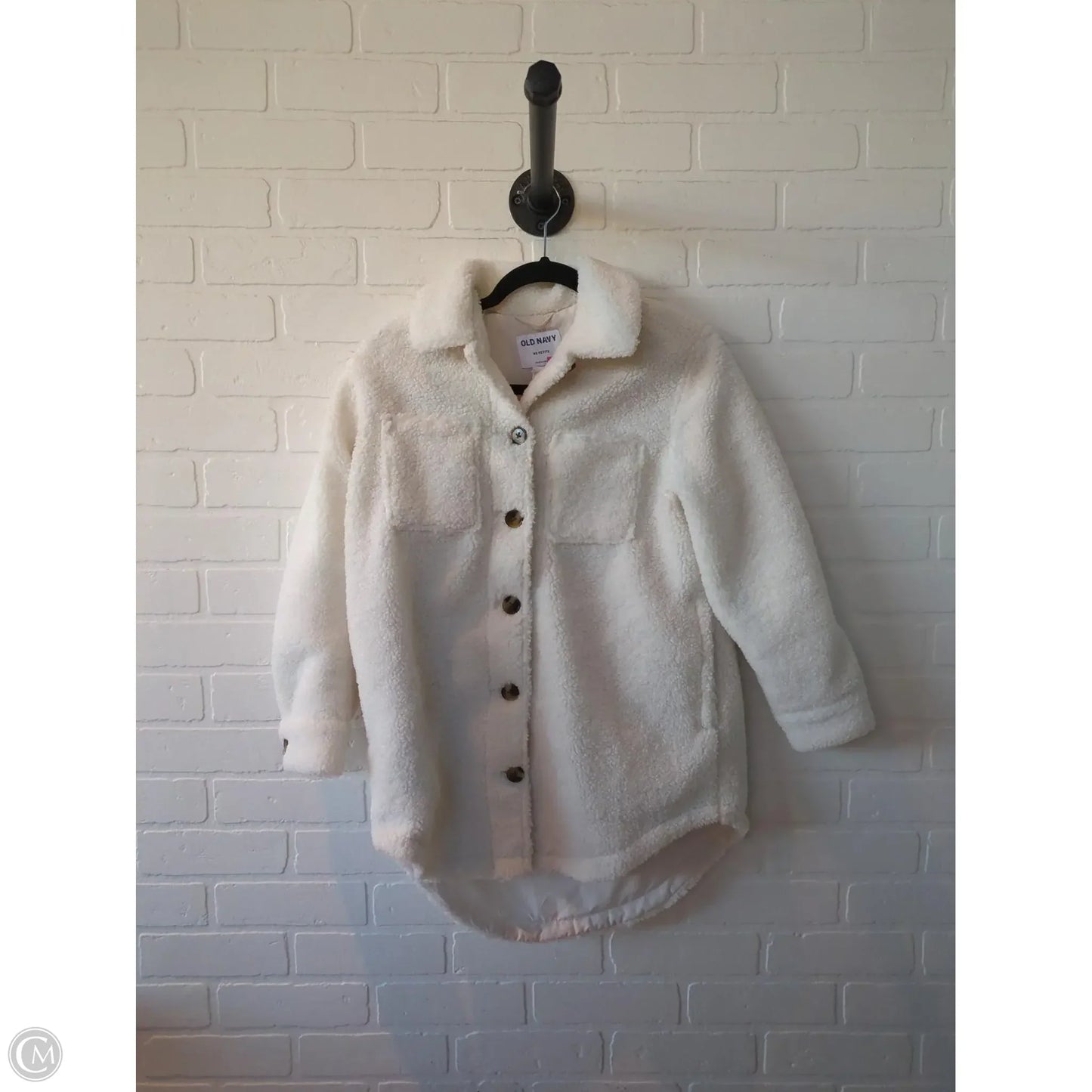 Jacket Fleece By Old Navy In Cream, Size: Xs