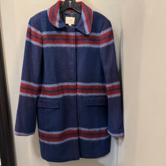 Coat Peacoat By Loft In Blue & Red, Size: M