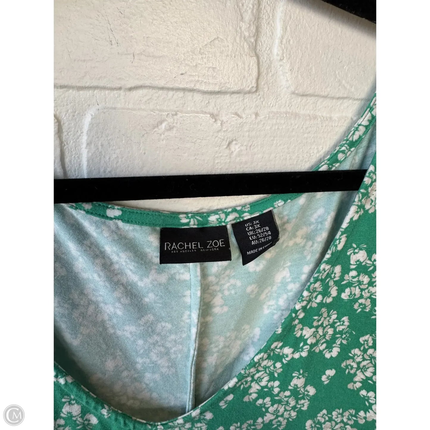 Dress Casual Short By Rachel Zoe In Green & White, Size: 3x