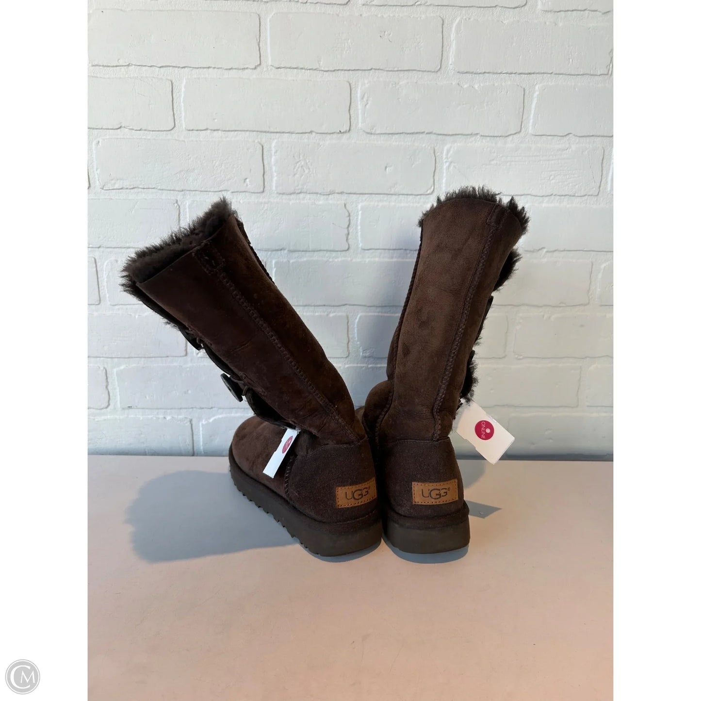 Boots Designer By Ugg In Brown, Size: 5