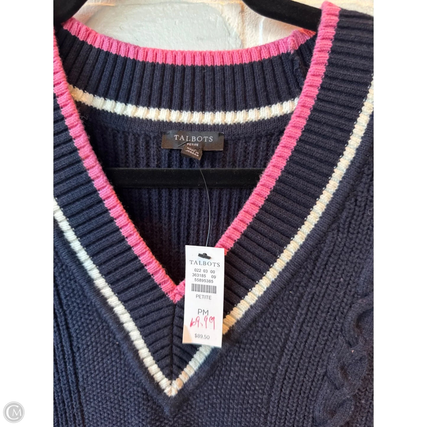 Vest Sweater By Talbots In Navy, Size: Mp