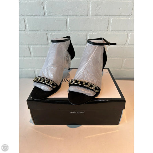 Sandals Heels Stiletto By Nine West In Black, Size: 9