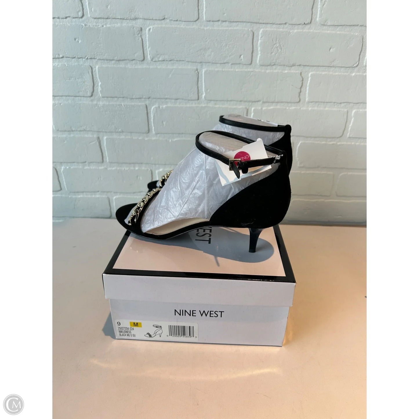 Sandals Heels Stiletto By Nine West In Black, Size: 9