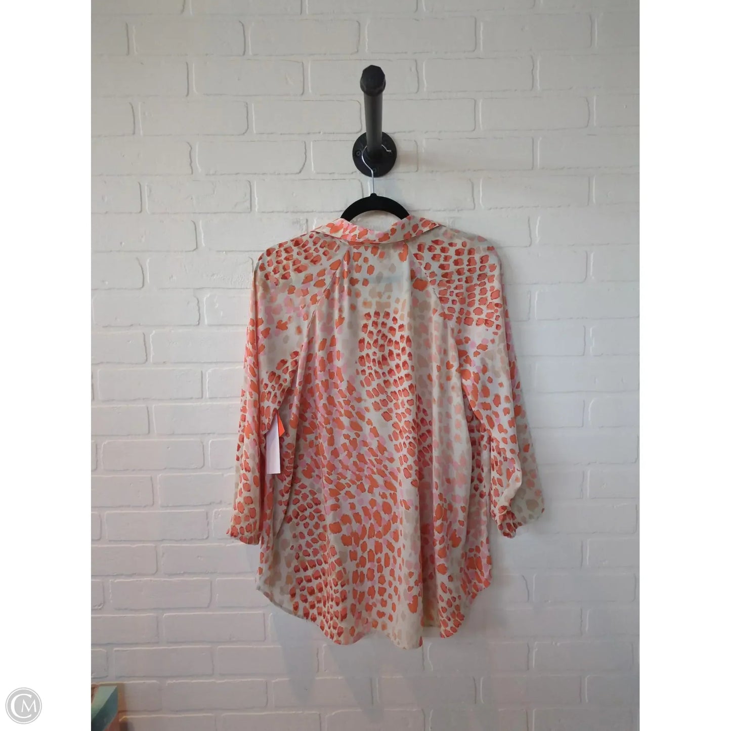 Top Long Sleeve By Cabi In Orange & Tan, Size: S
