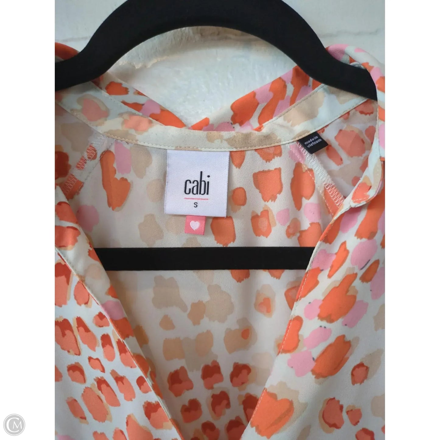 Top Long Sleeve By Cabi In Orange & Tan, Size: S