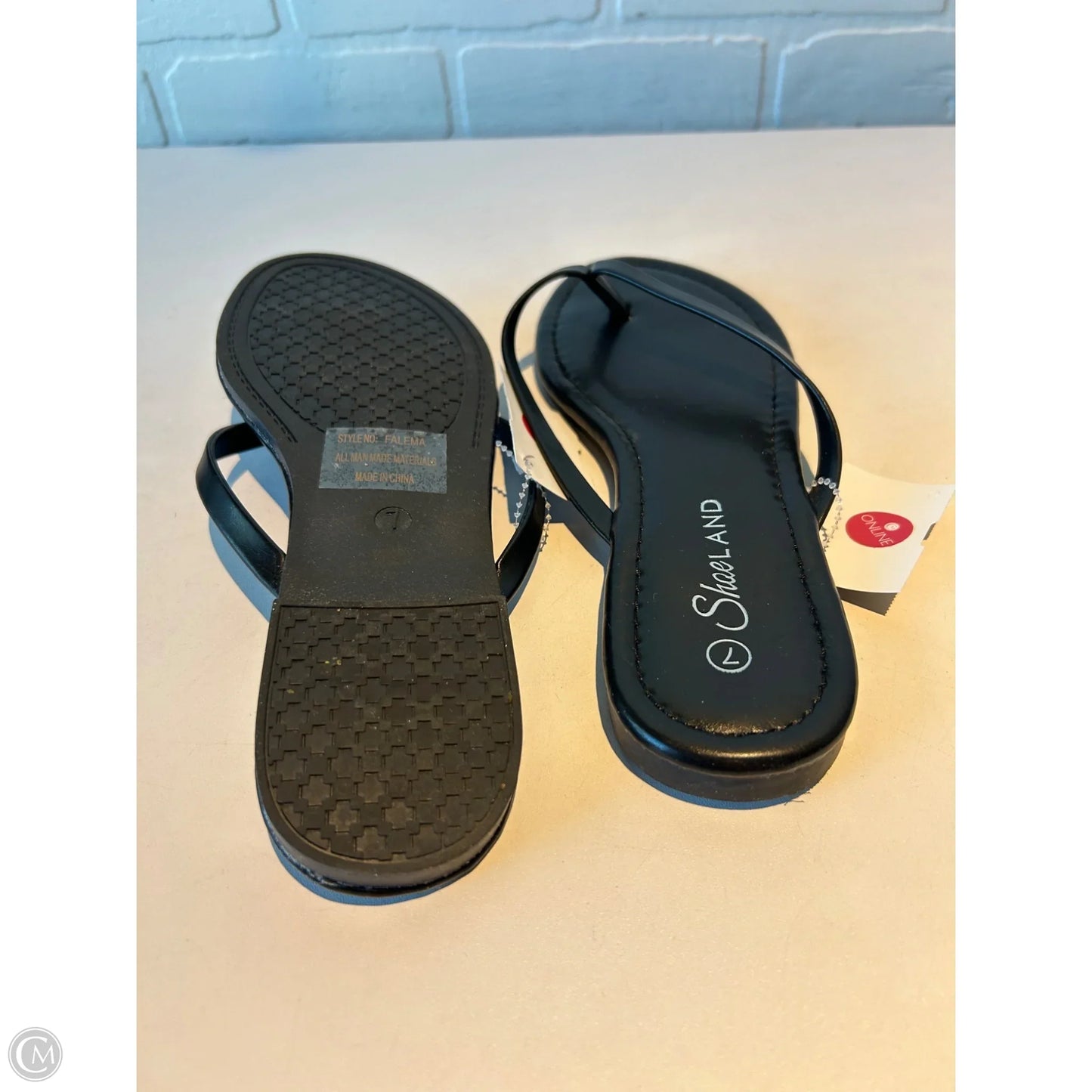 Sandals Flip Flops By  shoeland  In Black, Size: 7