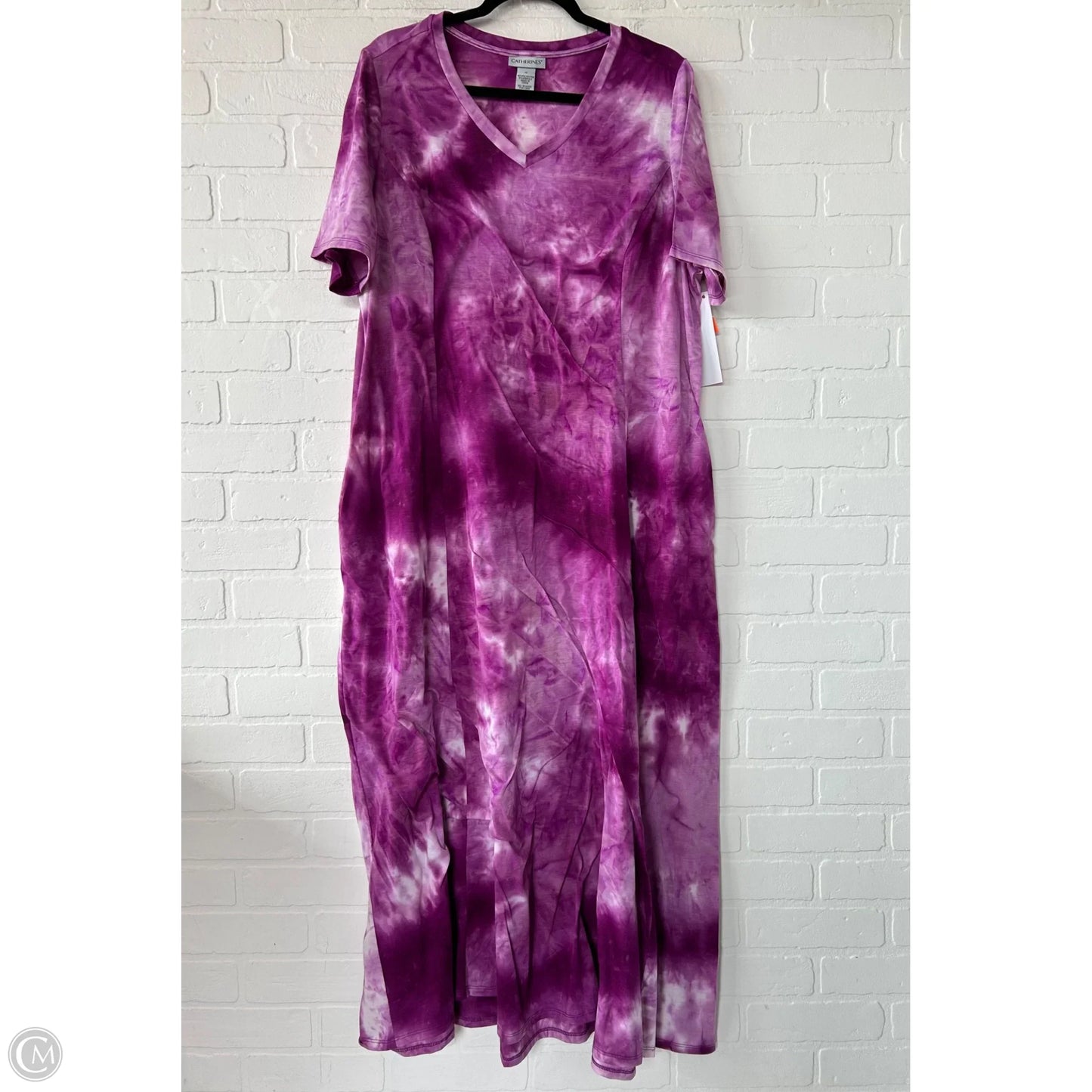Dress Casual Maxi By Catherines In Purple & White, Size: 1x