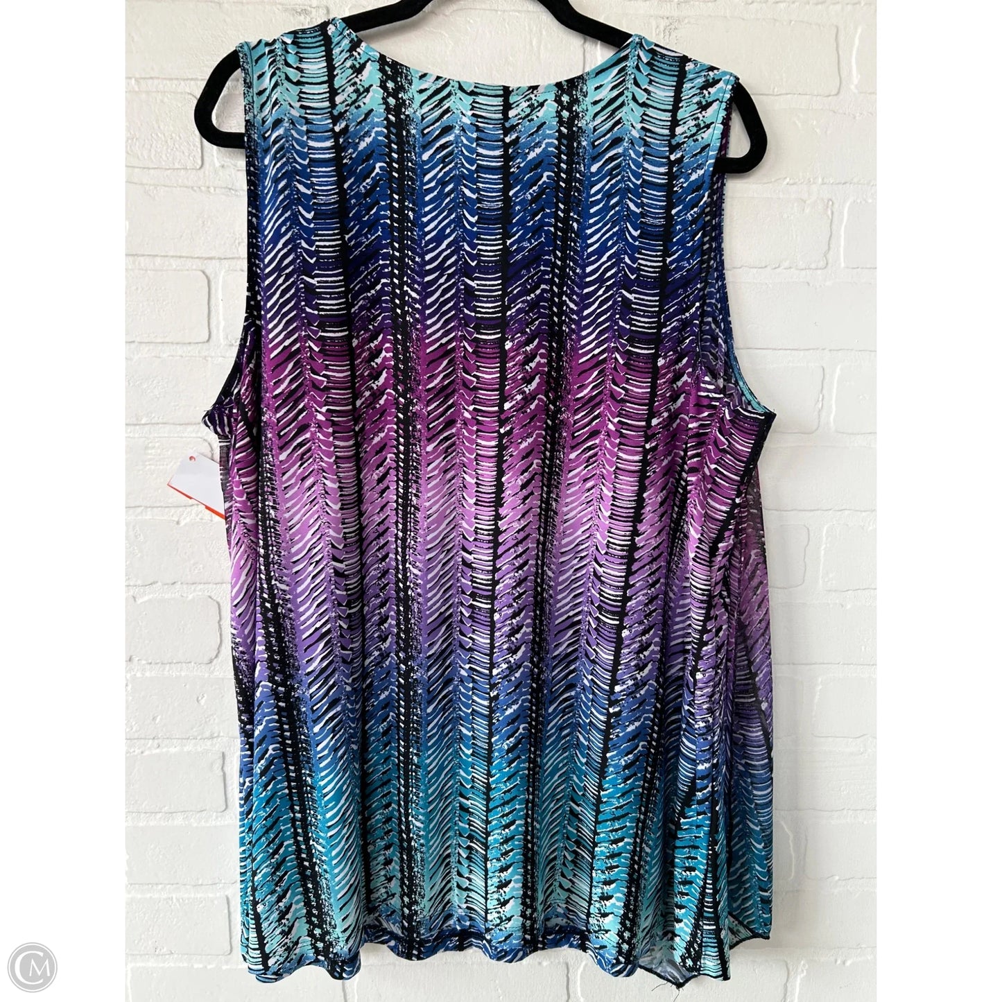 Top Sleeveless By Catherines In Blue & Purple, Size: 1x