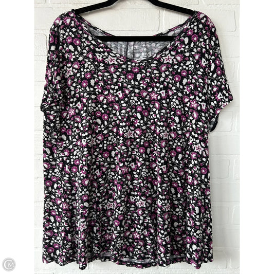 Top Short Sleeve By Lane Bryant In Black & Purple, Size: Xl