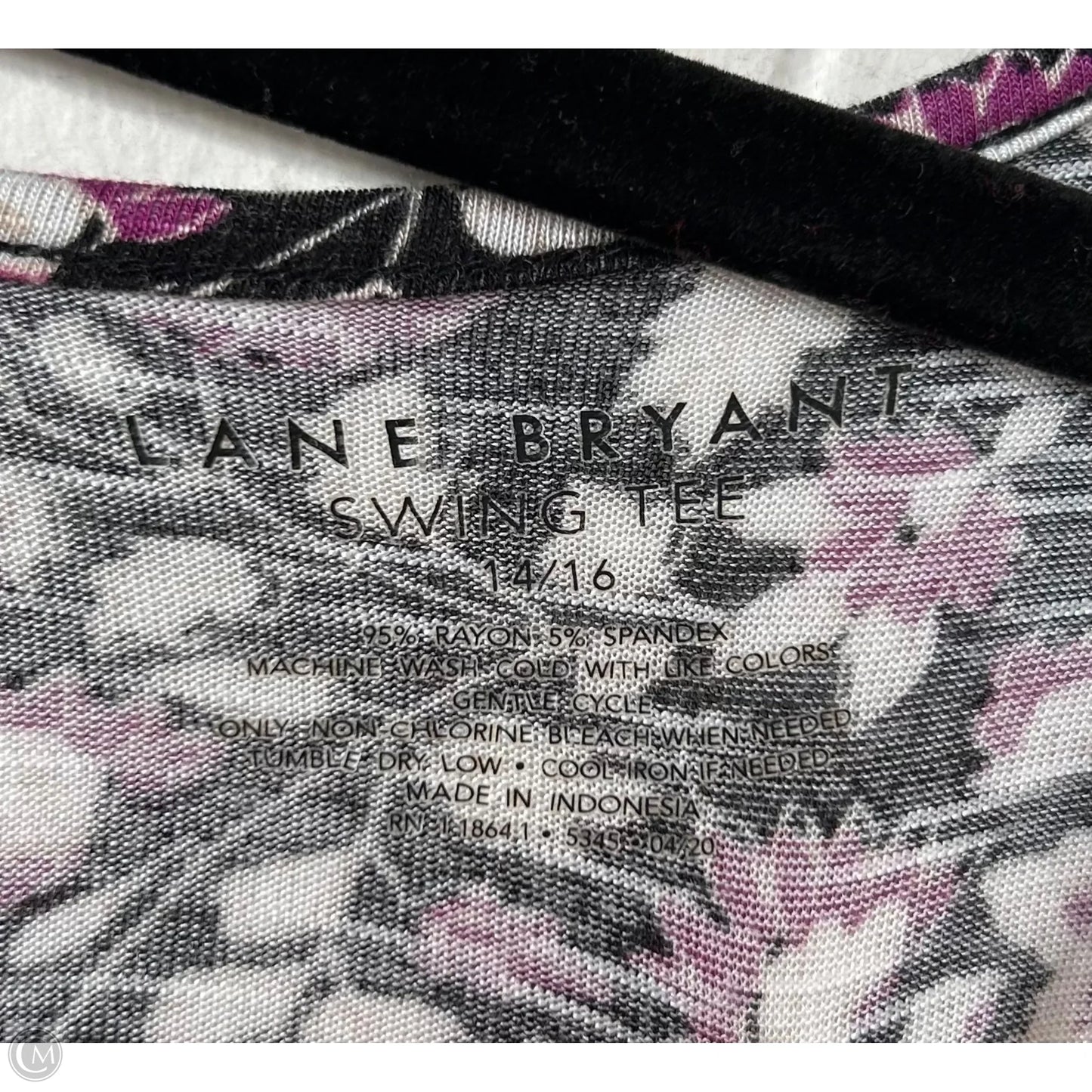 Top Short Sleeve By Lane Bryant In Black & Purple, Size: Xl