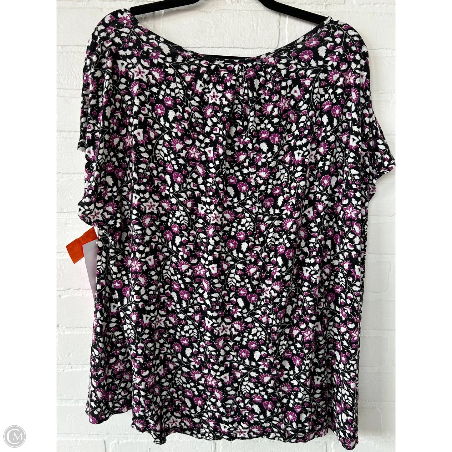 Top Short Sleeve By Lane Bryant In Black & Purple, Size: Xl
