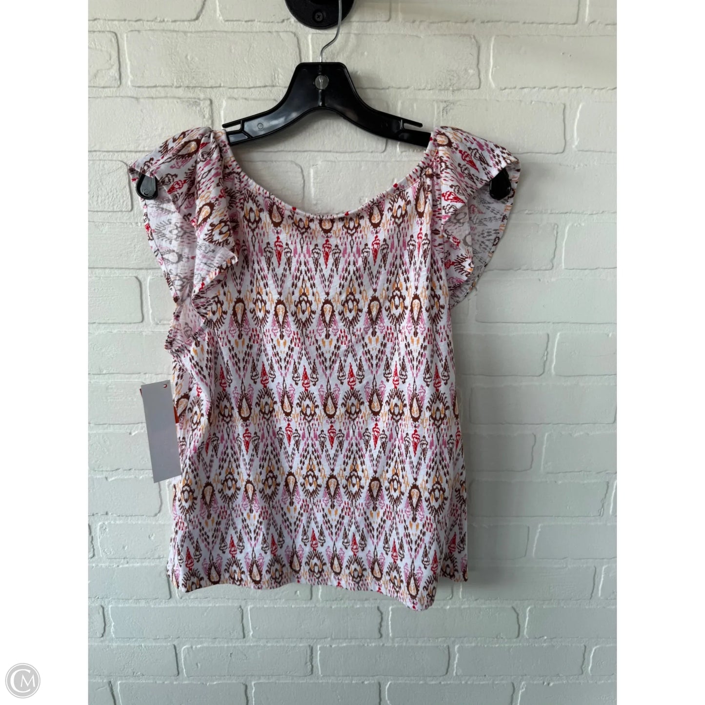 Top Short Sleeve By Loft In Brown & Pink, Size: M