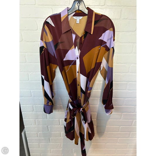 Dress Casual Short By Nine West Apparel In Brown & Purple, Size: L
