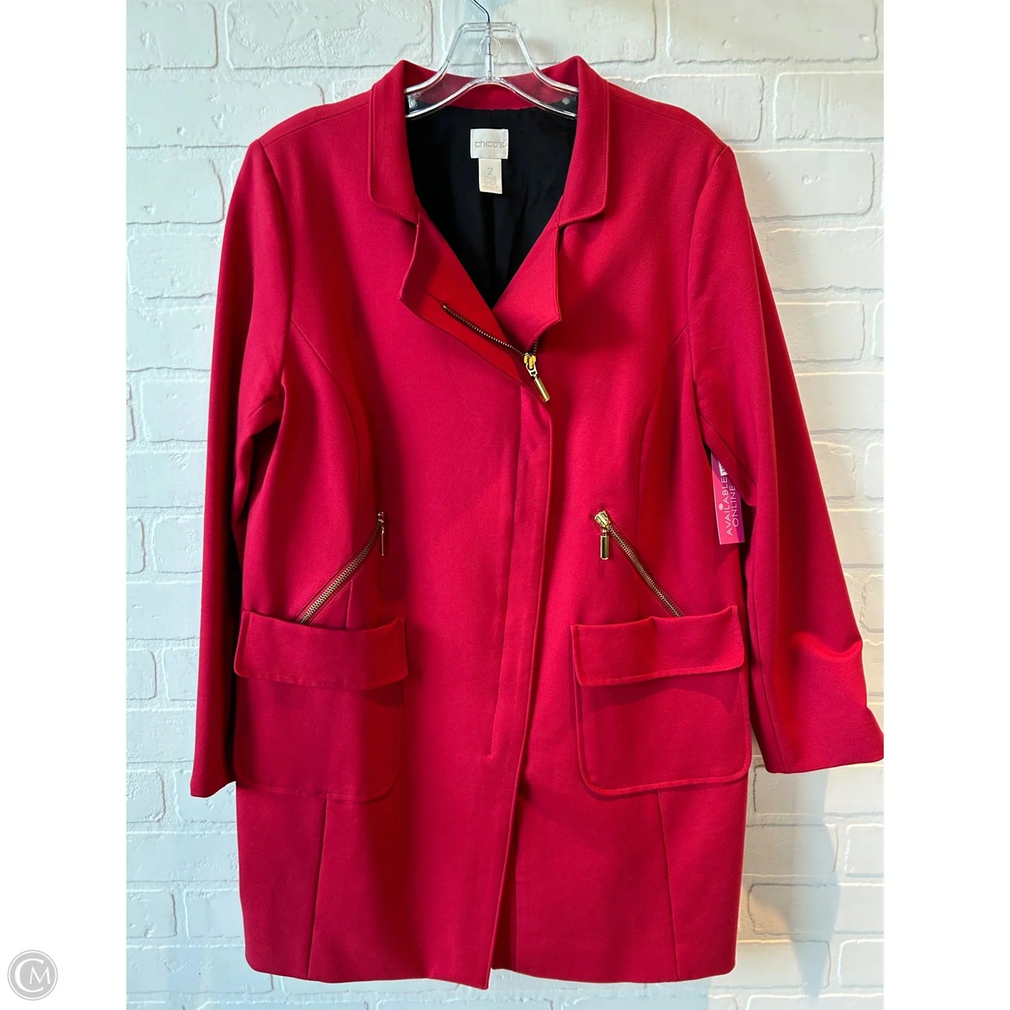 Blazer By Chicos In Red, Size: L