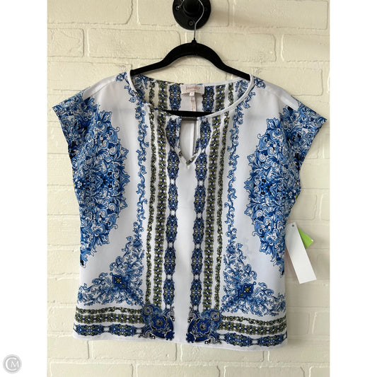 Top Sleeveless By Laundry In Blue & White, Size: S