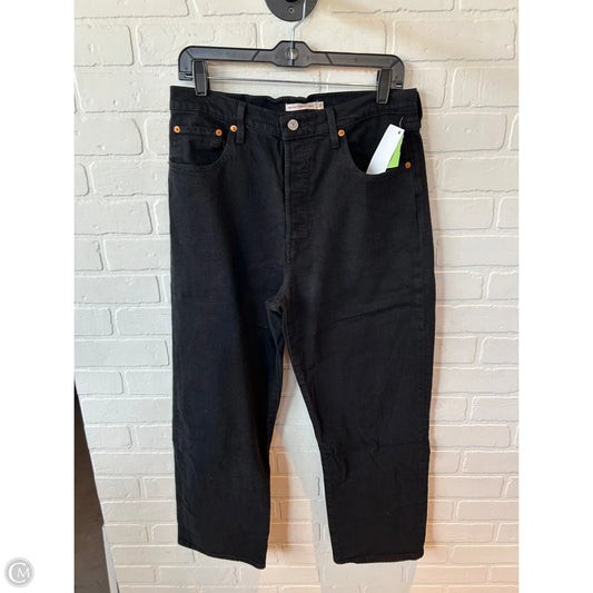 Jeans Straight By Levis In Black Denim, Size: 12