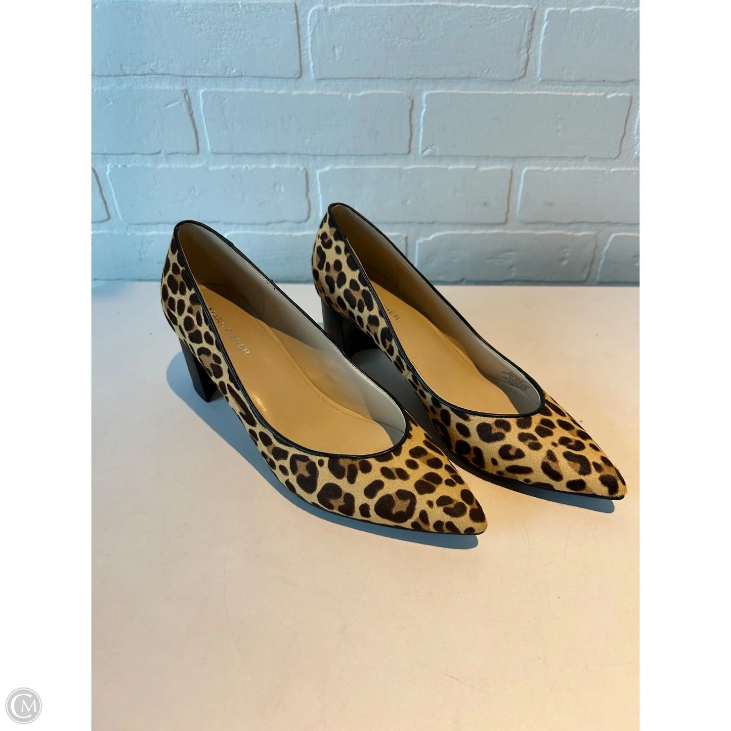 Shoes Heels Block By Marc Fisher In Brown & Cream, Size: 8
