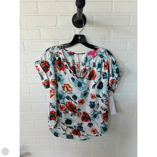Top Short Sleeve By Catherine Malandrino In Blue & White, Size: S