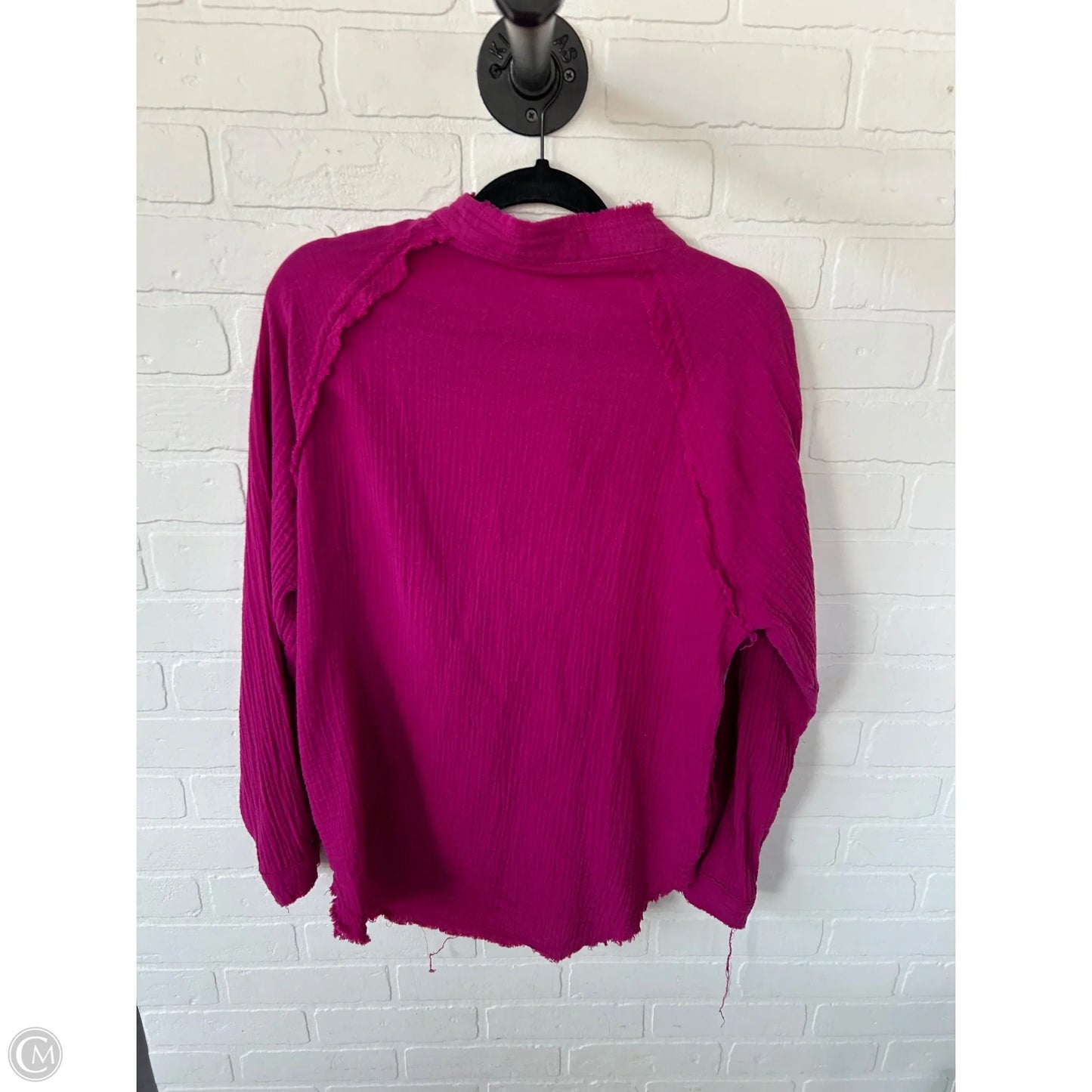 Top Long Sleeve By Zenana Outfitters In Pink, Size: S