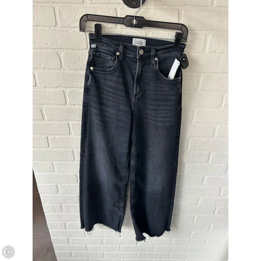 Jeans Wide Leg By Citizens Of Humanity In Black Denim, Size: 0