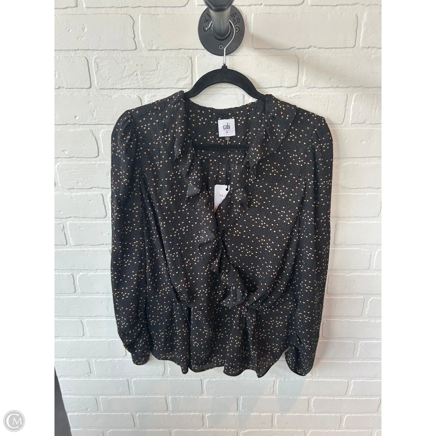 Top Long Sleeve By Cabi In Black, Size: M