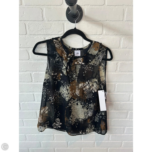 Top Sleeveless By Cabi In Black & Brown, Size: S