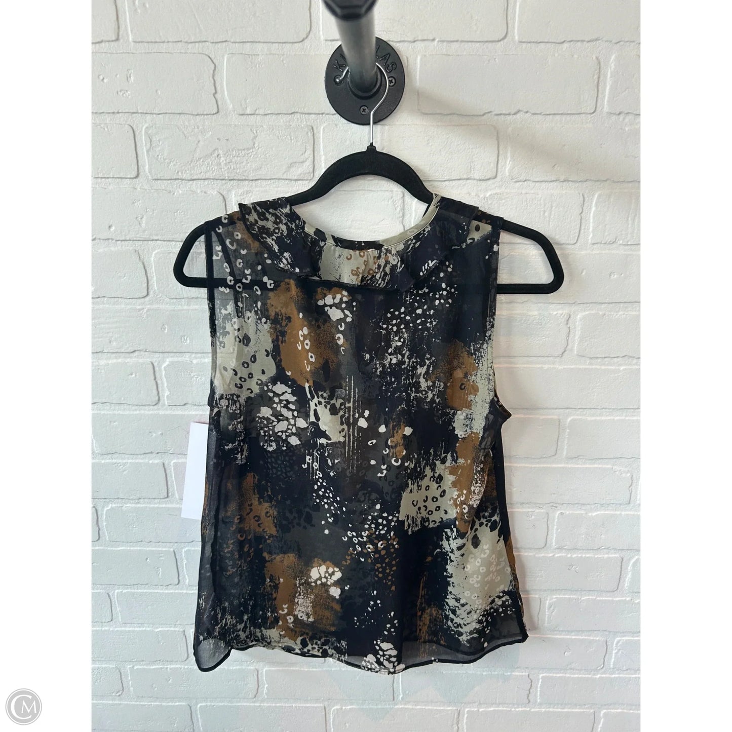 Top Sleeveless By Cabi In Black & Brown, Size: S