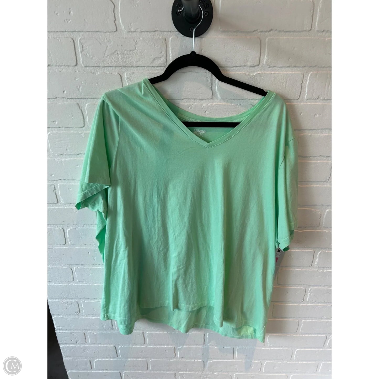 Top Short Sleeve Basic By Lands End In Green, Size: 3x
