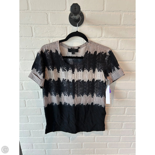 Top Short Sleeve Designer By All Saints In Black & Grey, Size: Xs