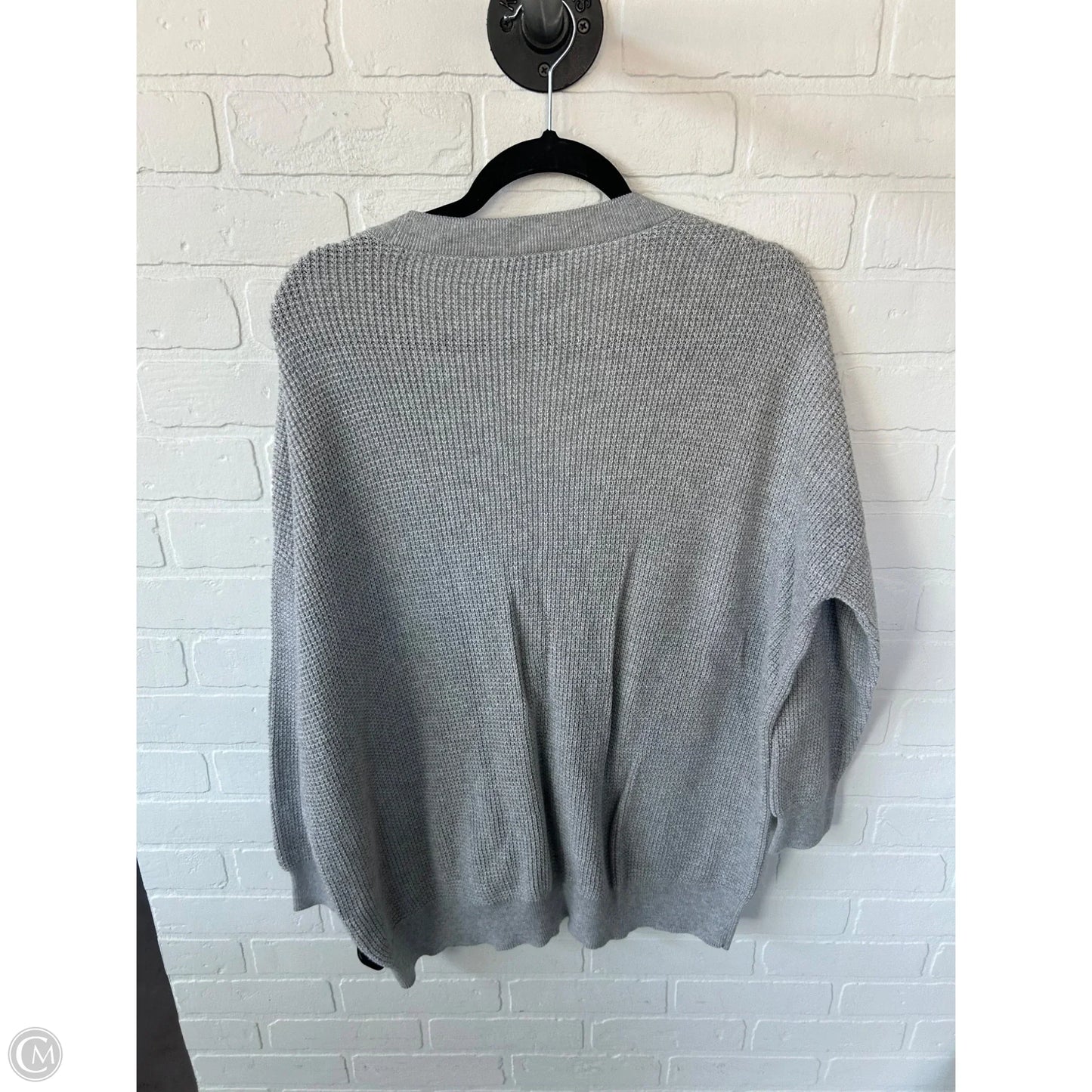 Sweater Cardigan By Eileen Fisher In Grey, Size: L