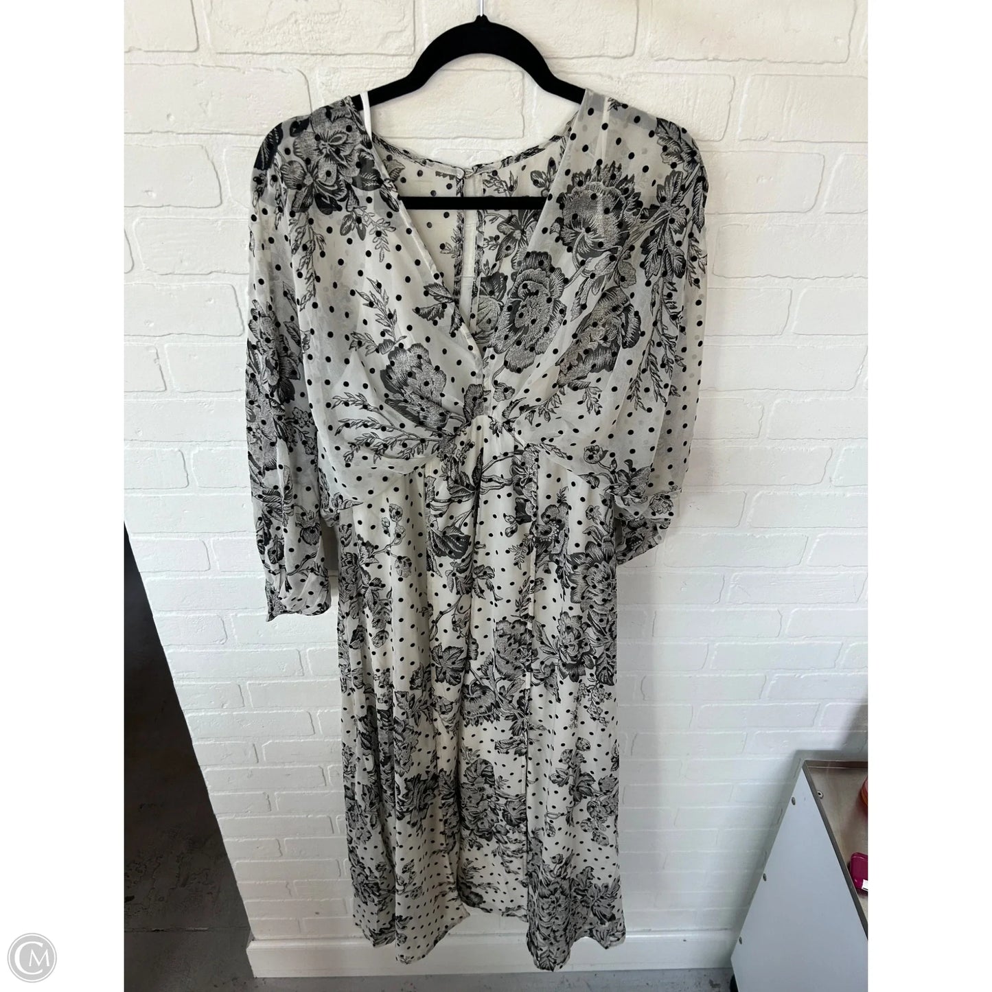 Dress Casual Maxi By Asos In Black & Cream, Size: M