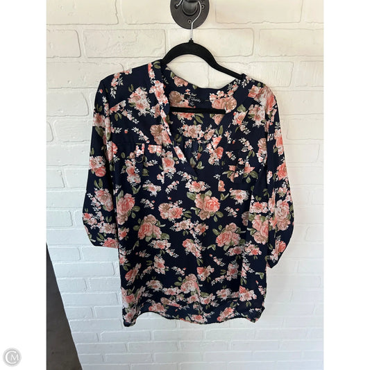 Top Long Sleeve By J For Justify In Navy, Size: 2x