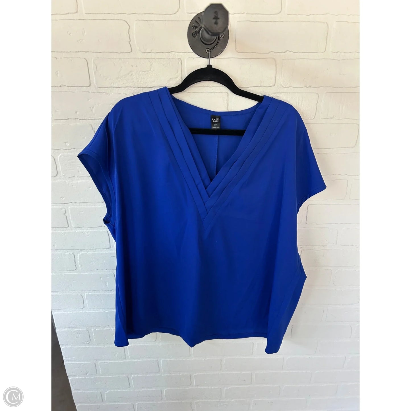 Top Short Sleeve By Clothes Mentor In Blue, Size: 2x