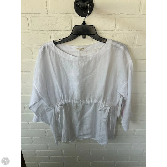 Top 3/4 Sleeve By Eileen Fisher In White, Size: S