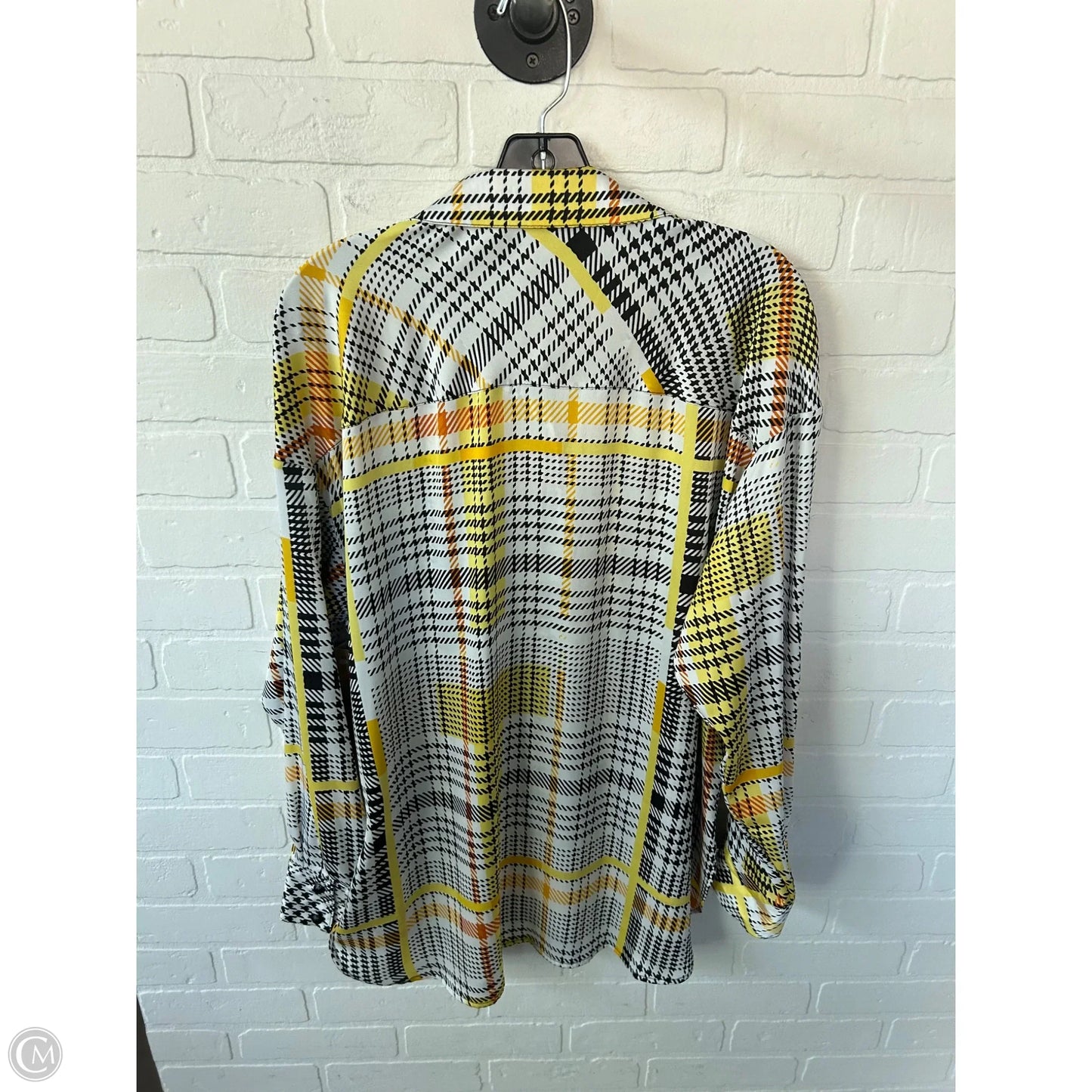 Top Long Sleeve Designer By Karl Lagerfeld In Black & White, Size: L