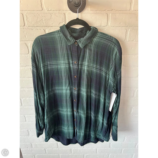Top Long Sleeve By J. Jill In Blue & Green, Size: M