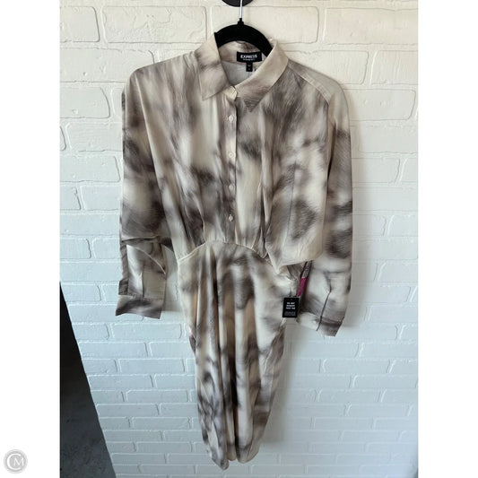 Dress Casual Midi By Express In Black & Cream, Size: S