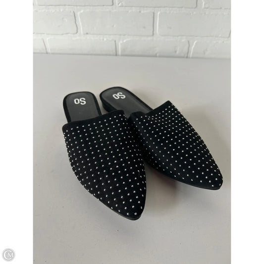 Shoes Flats By So In Black & Silver, Size: 9