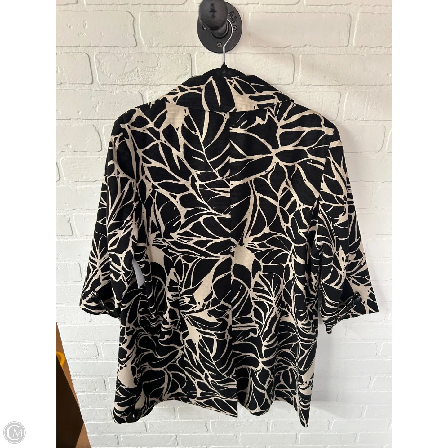Coat Other By Anne Klein In Black & Cream, Size: 1x