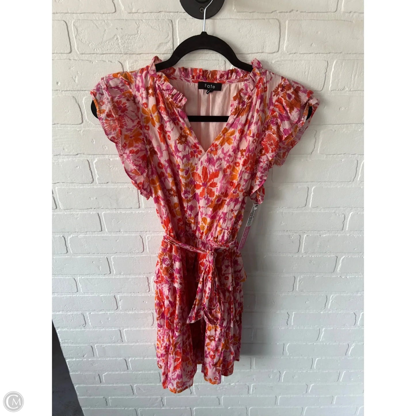 Dress Casual Short By Fate In Orange & Pink, Size: S