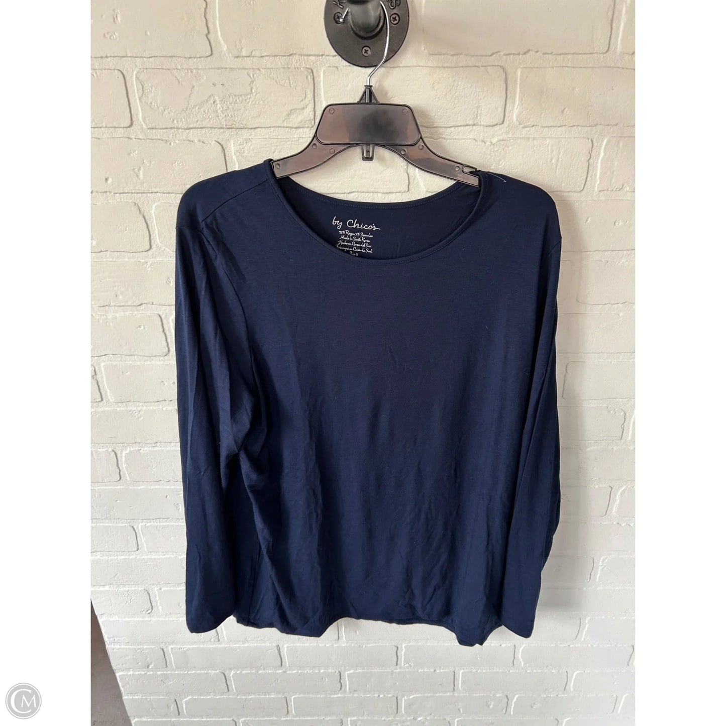 Top Long Sleeve Basic By Chicos In Blue, Size: Xl