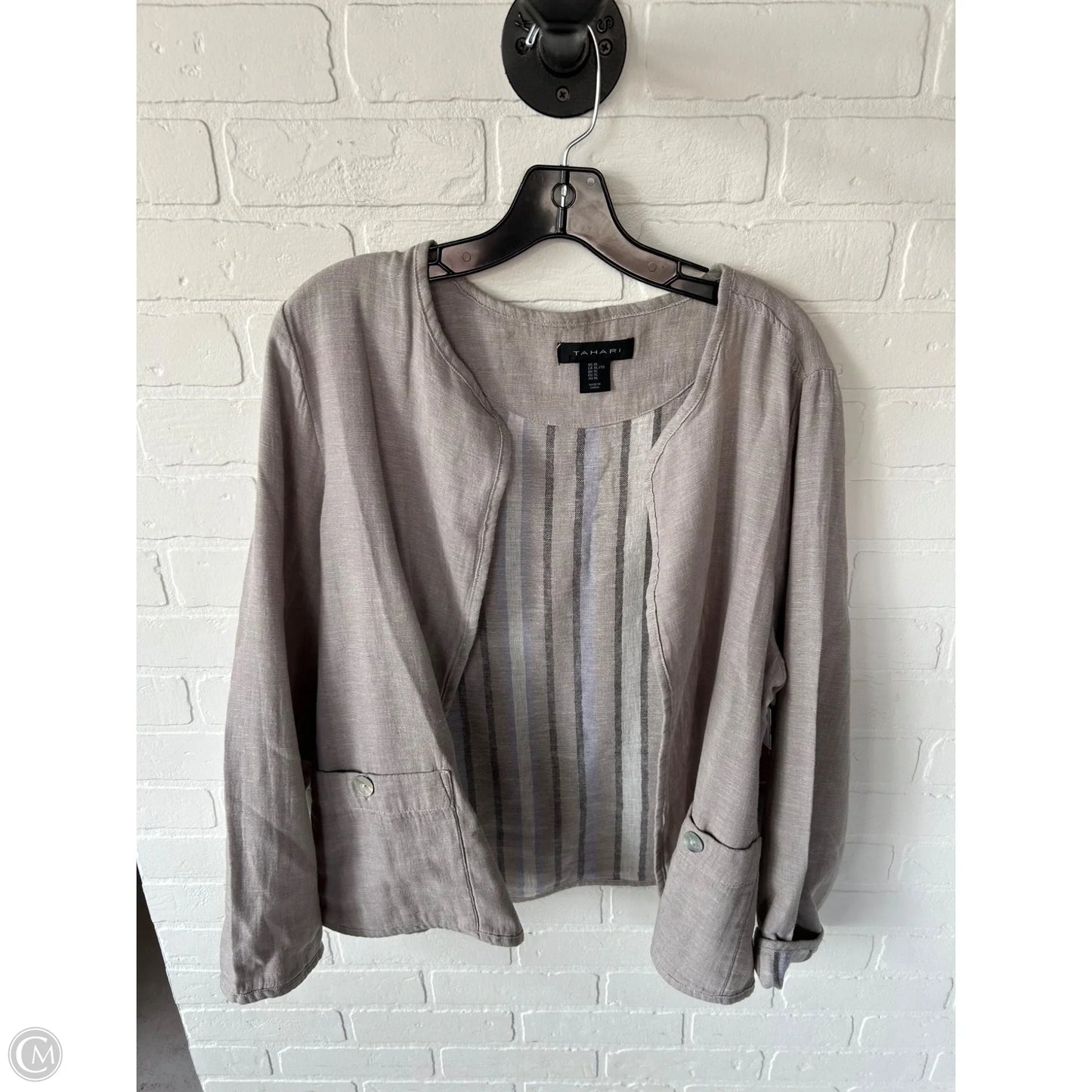 Jacket Other By Tahari By Arthur Levine In Grey, Size: Xl