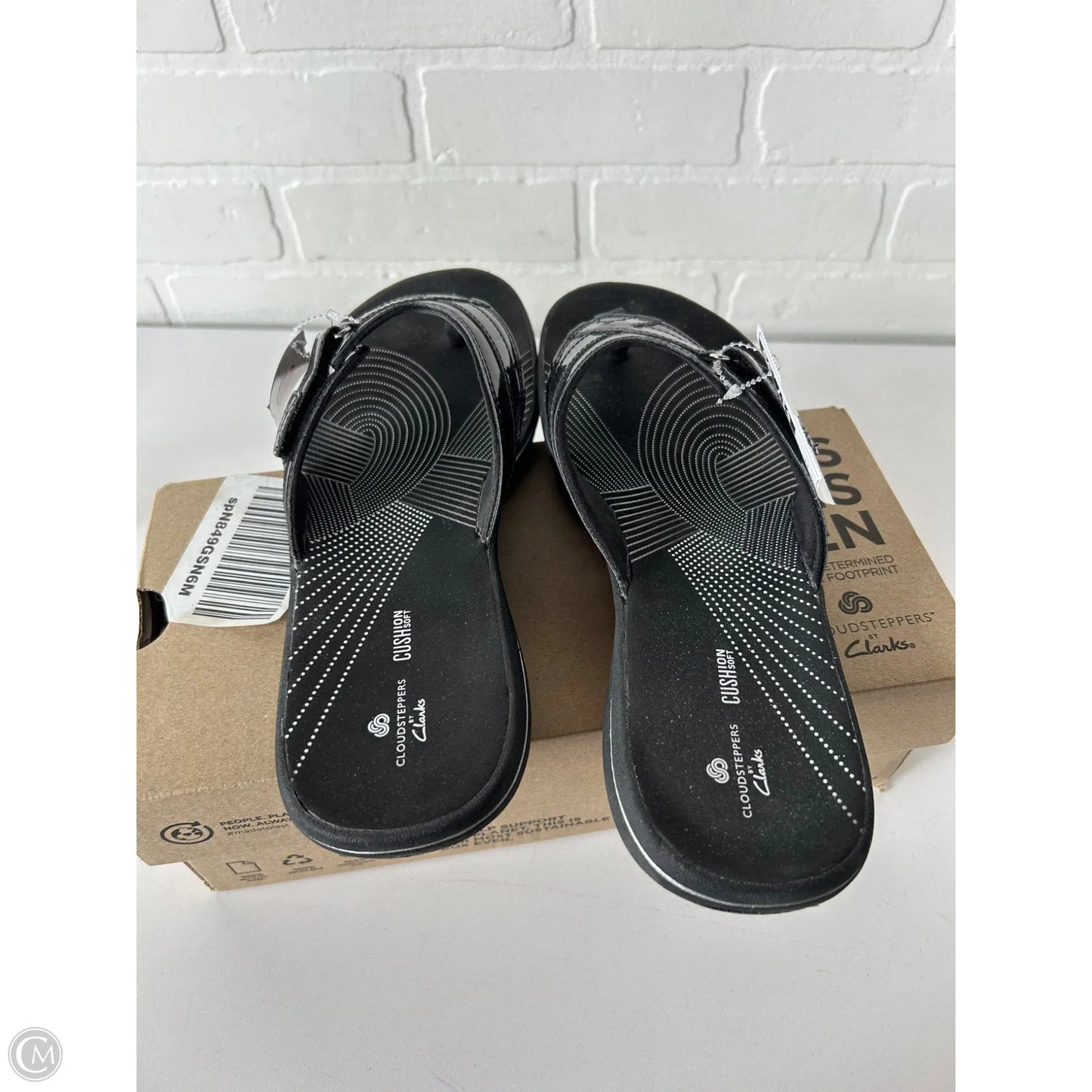 Sandals Flip Flops By Clarks In Black, Size: 11