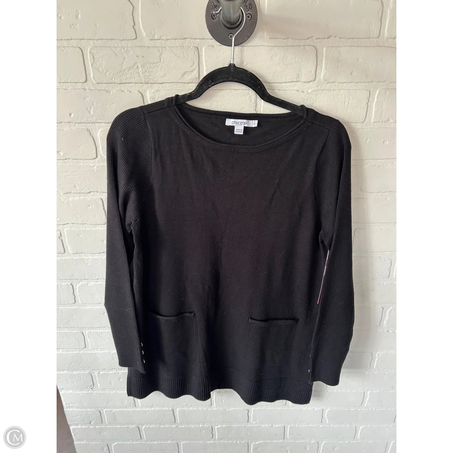 Sweater By Chicos In Black, Size: M